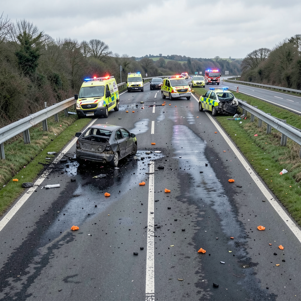 M4 crash at Chieveley causing 30-minute delays with fuel spillage